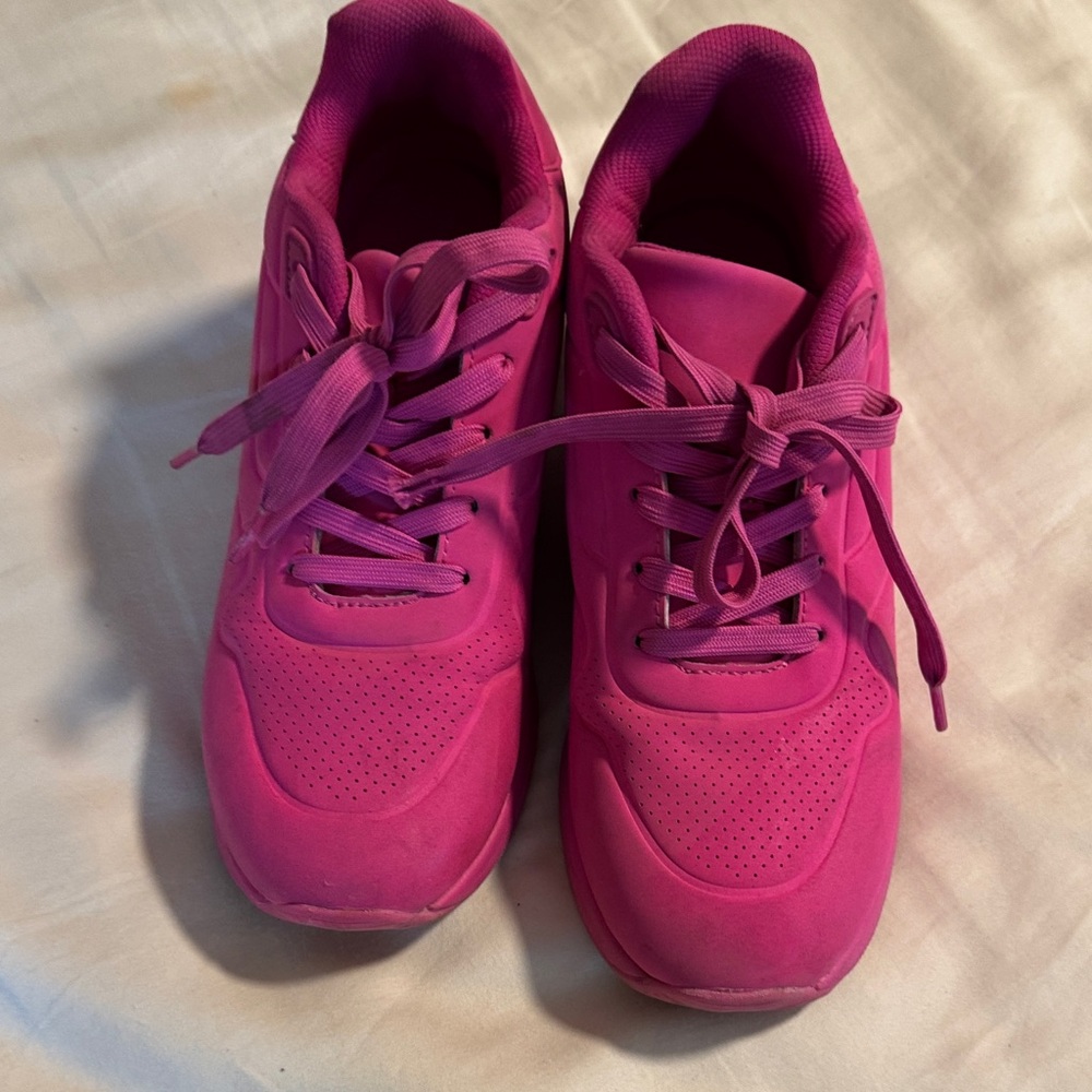 Dream Pairs Women's Hot Pink Platform Sneakers